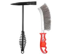 Akfldms Welding Chipping Hammer 11.3" Slag Removal Hammer with 9.8" Coil Spring Handle Steel Wire Brush Set
