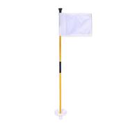 Akfldms White Golf Green Flag, Two-Section Detachable Flagpole, Easy to Carry Green Target Flag Hole Cup