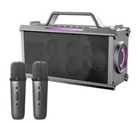 Akfldms Wireless Bluetooth Speaker Outdoor Portable with 2 Microphones High-Power Subwoofer Loud Volume Home Karaoke System