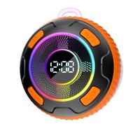 Akfldms Wireless Speaker S5 Bluetooth 10 Hours IPX7 Waterproof Enclosed Sound System Built-in Microphone Subwoofer for Shower Use Orange