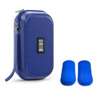 Akfldms Wrist Strap& 2 Ice Pack Insulin Cooler Travel Case for Medication Storage with Temperature Display for Diabetics Blue