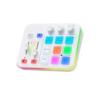 Akfldms XLR Microphone Interface Gaming Audio Mixer, 4-Channel RGB Streaming Custom Sound Effects