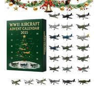 Akfldms Xmas Countdown Calendar with 24 Days Christmas Countdown Aircraft 2D Acrylic Warbirds Advent Calendar