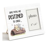 AKFVNSFK Pooh Bear Picture Frame, Cute Gifts for Friends Couples Baby, Pooh Nursery Decor, Some Paths Destined to Cross Photo Frame for 4 x 6 Inch Photo