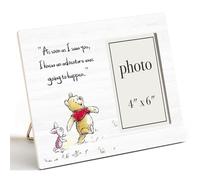 AKFVNSFK Pooh Bear Quote Picture Frame, Pooh Nursery Decor, Friendship Gifts for Her Him Friends, An Adventure Was Going To Happen Photo Frame for 4 x 6 Inch Photo