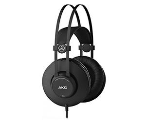 AKG K52 High Performance Closed-Back, Monitoring Studio Headphones, Wired, Lightweight Design, 3.5mm and 1/4" adapters, 3m Cable - Black