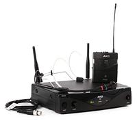 AKG Pro Audio WMS420 Headworn Set Band A Wireless Microphone System with SR420 Stationary Receiver, P420 Pocket Transmitter, and C555L Headworn Microphone