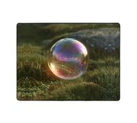 AKGFFDS Anti-slip floor mat carpet 63x48in Bubbles in the grass Printing good water absorption suitable for kitchen, bathroom and living room