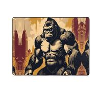 AKGFFDS Anti-slip floor mat carpet 63x48in Cartoon King Kong Printing good water absorption suitable for kitchen, bathroom and living room