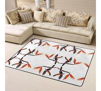 AKGFFDS Anti-slip floor mat carpet 63x48in Colorful bird of paradise Printing good water absorption suitable for kitchen, bathroom and living room