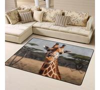 AKGFFDS Anti-slip floor mat carpet 63x48in Cute giraffe Printing good water absorption suitable for kitchen, bathroom and living room