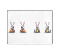 AKGFFDS Anti-slip floor mat carpet 63x48in The little rabbit looks for Easter eggs Printing good water absorption suitable for kitchen, bathroom and living room