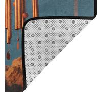 AKGFFDS Anti-slip floor mat carpet 63x48in Wind chimes under the moon Printing good water absorption suitable for kitchen, bathroom and living room
