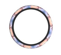 AKGFFDS Bicycles on the hill Printing Steering Wheel Cover for Women and Men Durable, Non-Slip, Elastic, Easy to Install, for Sedans, SUVs, ATVs, Trucks