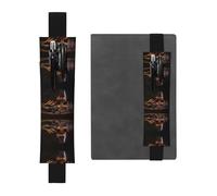 AKGFFDS Black Cigar and Whiskey Printing PVC Leather Pencil case Bookmark 2-in-1 Anti Slip Storage Essential for Travel Accounts