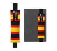 AKGFFDS Black German Flag Printing PVC Leather Pencil case Bookmark 2-in-1 Anti Slip Storage Essential for Travel Accounts