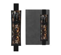 AKGFFDS Black German Shepherd Printing PVC Leather Pencil case Bookmark 2-in-1 Anti Slip Storage Essential for Travel Accounts