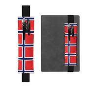 AKGFFDS Black Norwegian Flag Printing PVC Leather Pencil case Bookmark 2-in-1 Anti Slip Storage Essential for Travel Accounts