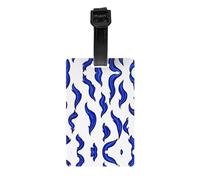 AKGFFDS Blue Flame Pattern Printing Luggage tag Type Luggage identifier Suitable for Both Men and Women, Printed with Multifunctional and Cute Tags