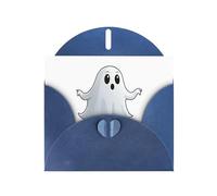 AKGFFDS Blue Holiday greeting check blank card and pearl beautiful blank note block A clever and weird elf Printing