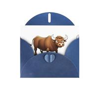 AKGFFDS Blue Holiday greeting check blank card and pearl beautiful blank note block A strong little bull Printing