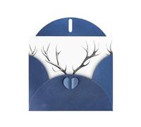 AKGFFDS Blue Holiday greeting check blank card and pearl beautiful blank note block Antler Skeleton Printing