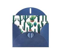 AKGFFDS Blue Holiday greeting check blank card and pearl beautiful blank note block Cactus community Printing