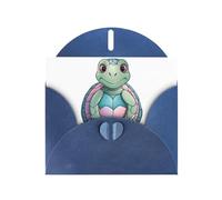 AKGFFDS Blue Holiday greeting check blank card and pearl beautiful blank note block Colorful little turtle Printing