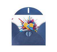 AKGFFDS Blue Holiday greeting check blank card and pearl beautiful blank note block Colour clash Printing