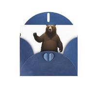 AKGFFDS Blue Holiday greeting check blank card and pearl beautiful blank note block Data Bear Binary Printing