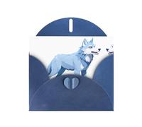 AKGFFDS Blue Holiday greeting check blank card and pearl beautiful blank note block Data Breach Wolf Printing