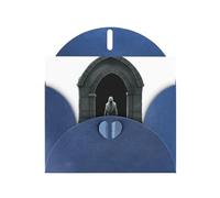 AKGFFDS Blue Holiday greeting check blank card and pearl beautiful blank note block Devil's Grave Printing