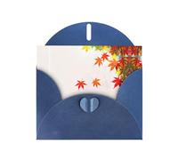 AKGFFDS Blue Holiday greeting check blank card and pearl beautiful blank note block Falling maple leaves Printing