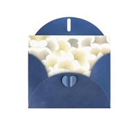 AKGFFDS Blue Holiday greeting check blank card and pearl beautiful blank note block Gold Ginkgo Leaves Printing