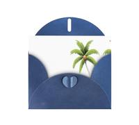 AKGFFDS Blue Holiday greeting check blank card and pearl beautiful blank note block Hainan Coconut Tree Printing