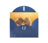 AKGFFDS Blue Holiday greeting check blank card and pearl beautiful blank note block Intimate mice Printing