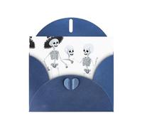 AKGFFDS Blue Holiday greeting check blank card and pearl beautiful blank note block Invisible Skeleton Printing