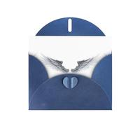 AKGFFDS Blue Holiday greeting check blank card and pearl beautiful blank note block Invisible wings Printing