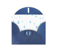 AKGFFDS Blue Holiday greeting check blank card and pearl beautiful blank note block It's raining Printing