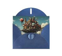 AKGFFDS Blue Holiday greeting check blank card and pearl beautiful blank note block Levitating Cities Printing