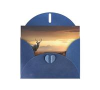 AKGFFDS Blue Holiday greeting check blank card and pearl beautiful blank note block Lonely Animals Printing