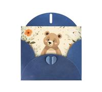 AKGFFDS Blue Holiday greeting check blank card and pearl beautiful blank note block Lost Bear Printing