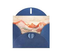 AKGFFDS Blue Holiday greeting check blank card and pearl beautiful blank note block Lots of peaks. Printing