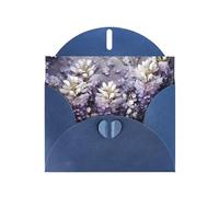 AKGFFDS Blue Holiday greeting check blank card and pearl beautiful blank note block Lots of violets Printing