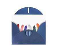 AKGFFDS Blue Holiday greeting check blank card and pearl beautiful blank note block Seven-root colored feathers Printing