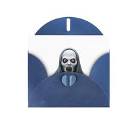 AKGFFDS Blue Holiday greeting check blank card and pearl beautiful blank note block The devil under the cloak Printing