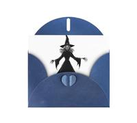 AKGFFDS Blue Holiday greeting check blank card and pearl beautiful blank note block The evil magic witch Printing