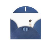 AKGFFDS Blue Holiday greeting check blank card and pearl beautiful blank note block The story of people and dogs Printing