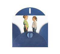 AKGFFDS Blue Holiday greeting check blank card and pearl beautiful blank note block Turn around and meet you Printing