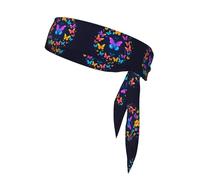 AKGFFDS Butterflies form a circle Printing Sports Head Tie Headband for Men and Women, Soft & Breathable Moisture Wicking Athletic